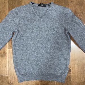 Hugo Boss Grey V-Neck Sweater